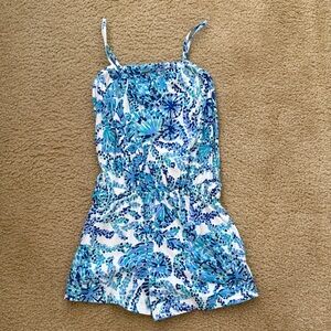 Lilly Pulitzer Blue Floral Kids Romper